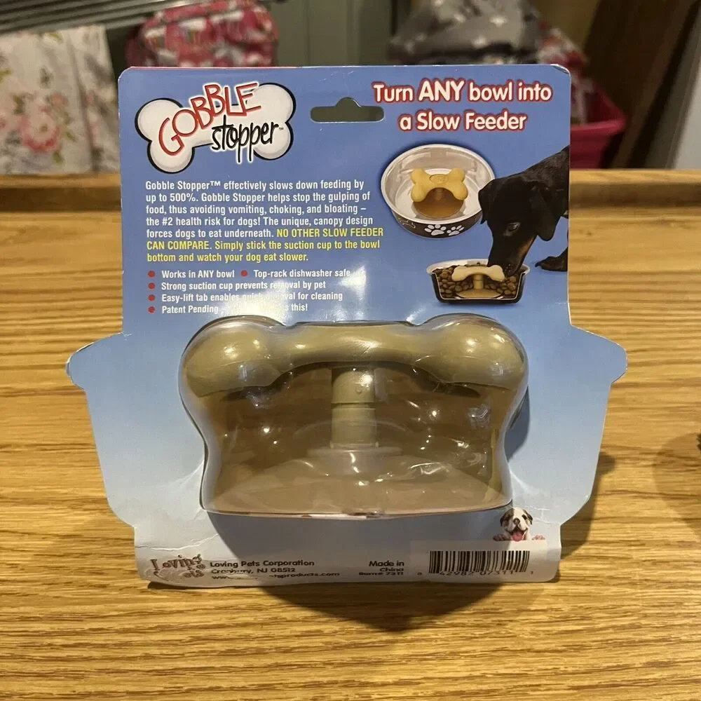 Loving Pets Dog Bone Gobble Stopper Slow Feeder Large Bowls 8+ Inch